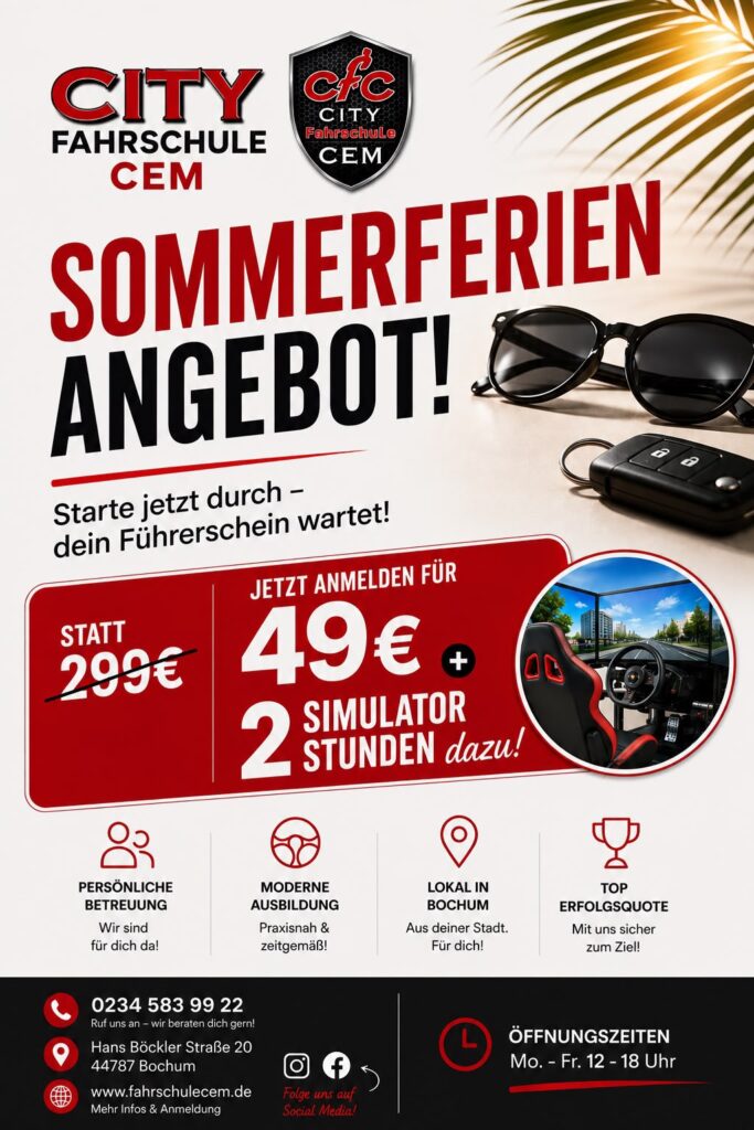 Fahrschule Bochum Sommer Angebot